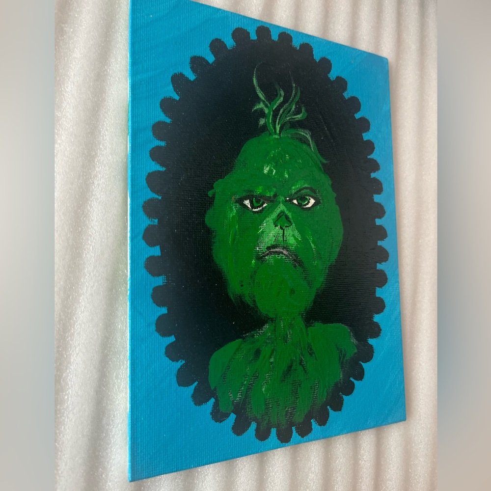 GRINCH Hand Painted Picture Christmas wall decor Painting Grinch Holiday Decor